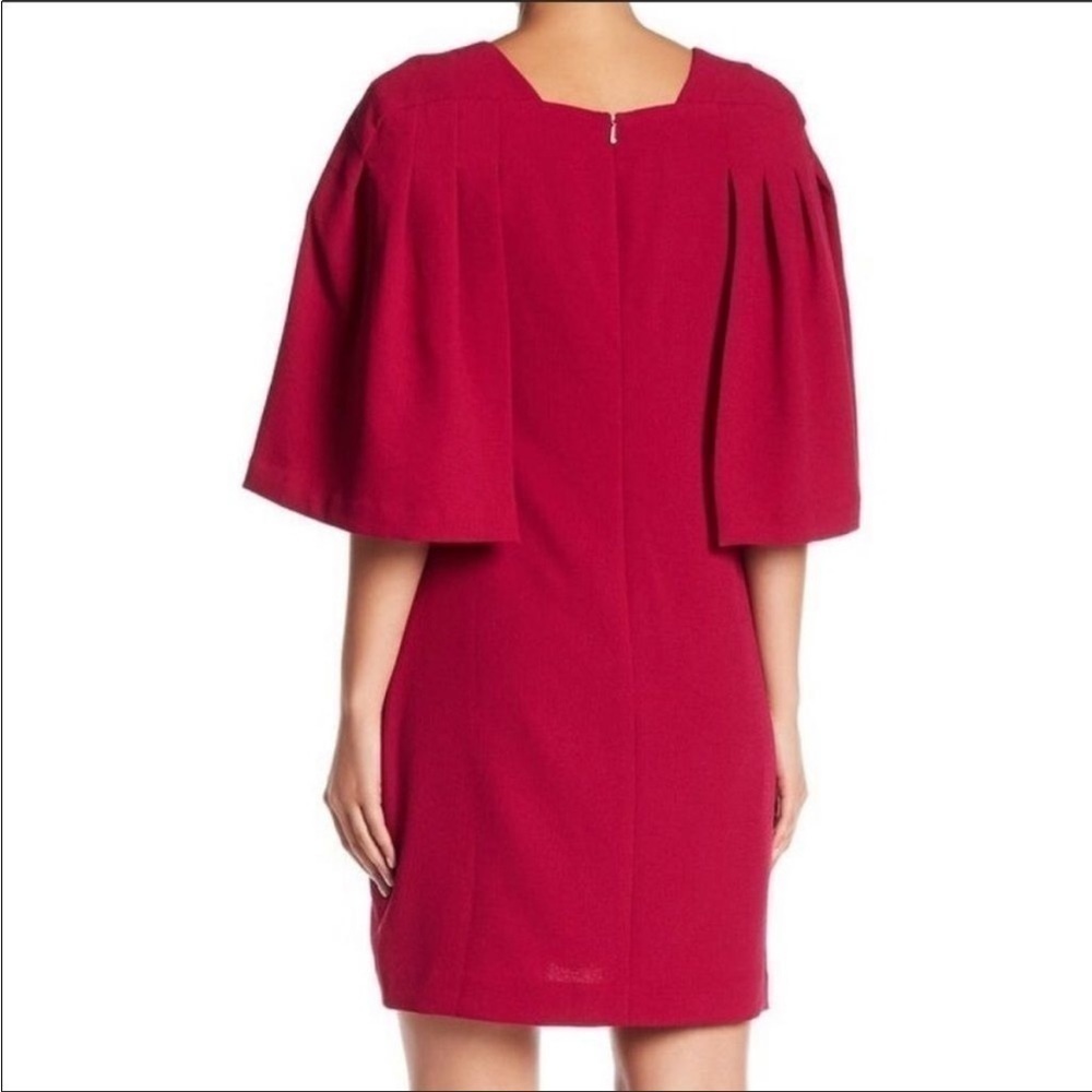 Trina Turk Fuchsia Cape-Sleeve Shift Mini Dress - Picture 2 of 10